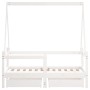 Estructura cama niños con cajones madera pino blanco 70x140 cm de , Cunas y camas para niños - Ref: Foro24-834472, Precio: 15...