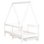 Estructura cama niños con cajones madera pino blanco 70x140 cm de , Cunas y camas para niños - Ref: Foro24-834472, Precio: 15...