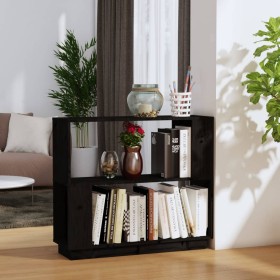 Estantería/divisor de espacios madera de pino negro 80x25x70 cm de , Librerías y estanterías - Ref: Foro24-814053, Precio: 50...