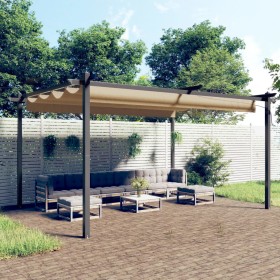 Cenador de jardín con techo retráctil gris taupé 4x3 m von , Zelte und Pavillons - Ref: Foro24-318539, Preis: 531,29 €, Rabat...