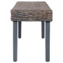 Banco de ratán kubu y madera maciza de mango gris 110 cm de , Bancos de comedor y cocina - Ref: Foro24-285789, Precio: 88,06 ...