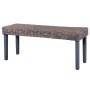 Banco de ratán kubu y madera maciza de mango gris 110 cm de , Bancos de comedor y cocina - Ref: Foro24-285789, Precio: 88,06 ...