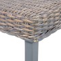Banco de ratán kubu y madera maciza de mango gris 110 cm de , Bancos de comedor y cocina - Ref: Foro24-285789, Precio: 88,06 ...
