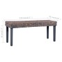 Banco de ratán kubu y madera maciza de mango gris 110 cm de , Bancos de comedor y cocina - Ref: Foro24-285789, Precio: 88,06 ...
