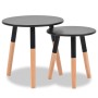 Set de mesas auxiliares 2 unidades madera maciza de pino negro by , Side tables - Ref: Foro24-244735, Price: 68,86 €, Discoun...