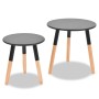 Set de mesas auxiliares 2 unidades madera maciza de pino negro by , Side tables - Ref: Foro24-244735, Price: 68,86 €, Discoun...