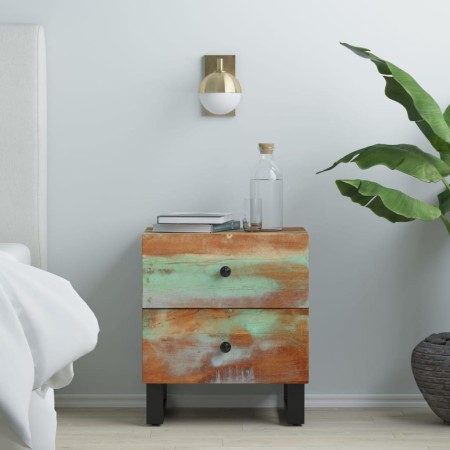 Mesita de noche de madera maciza reciclada 40x33x46 cm de , Mesitas de noche - Ref: Foro24-345218, Precio: 98,22 €, Descuento: %