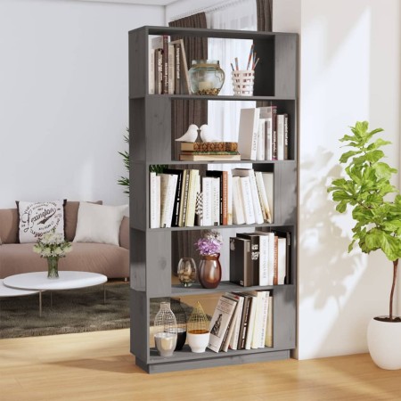 Estantería/divisor de espacios madera pino gris 80x25x163,5 cm by , Bookcases and shelves - Ref: Foro24-814066, Price: 89,52 ...