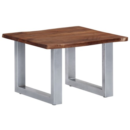 Mesa de centro borde natural madera maciza acacia 60x60x40 cm by , Coffee table - Ref: Foro24-247826, Price: 106,10 €, Discou...