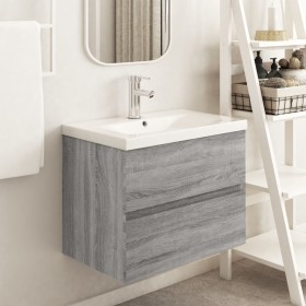Mueble de lavabo madera de ingeniería gris Sonoma 60x38,5x45 cm de , Muebles de baño - Ref: Foro24-815649, Precio: 57,72 €, D...