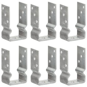 Anclajes de valla 6 uds acero galvanizado plateado 8x6x15 cm de , Puntas para anclaje en el suelo - Ref: Foro24-145330, Preci...