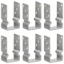 Anclajes de valla 6 uds acero galvanizado plateado 8x6x15 cm by , Spikes for anchoring in the ground - Ref: Foro24-145330, Pr...