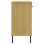 Armario consola patas de metal madera maciza pino marrón OSLO | Foro24.es | Tu tienda online para hogar, jardín y más Foro24.es