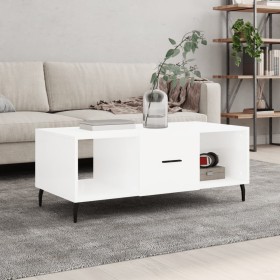 Mesa de centro madera contrachapada blanco brillo 102x50x40 cm de , Mesas de centro - Ref: Foro24-829318, Precio: 51,95 €, De...