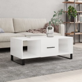 Mesa de centro madera contrachapada blanco brillo 102x50x40 cm by , Coffee table - Ref: Foro24-829326, Price: 59,87 €, Discou...