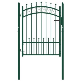 Puerta de valla con picos acero verde 100x125 cm by , garden gates - Ref: Foro24-146384, Price: 137,89 €, Discount: %