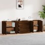 Aparadores 3 piezas madera contrachapada marrón roble by , Sideboards - Ref: Foro24-3185406, Price: 252,65 €, Discount: %