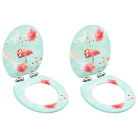 Asientos de inodoro tapa cierre suave 2 uds MDF diseño flamenco by , Toilet and bidet seats - Ref: Foro24-3056411, Price: 97,...