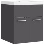 Mueble con lavabo madera de ingeniería gris by , Bathroom furniture - Ref: Foro24-3070813, Price: 114,96 €, Discount: %