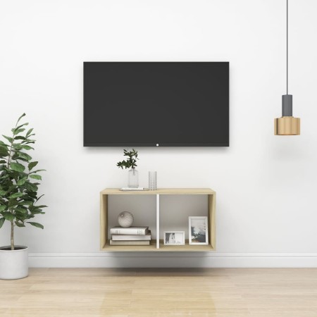 Mueble TV de pared madera contrachapada blanco roble 37x37x72cm von , TV-Möbel - Ref: Foro24-805476, Preis: 41,79 €, Rabatt: %