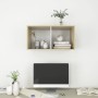 Mueble TV de pared madera contrachapada blanco roble 37x37x72cm von , TV-Möbel - Ref: Foro24-805476, Preis: 41,79 €, Rabatt: %