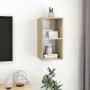 Mueble TV de pared madera contrachapada blanco roble 37x37x72cm von , TV-Möbel - Ref: Foro24-805476, Preis: 41,79 €, Rabatt: %