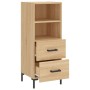 Aparador madera contrachapada color roble Sonoma 34,5x34x90 cm de , Aparadores - Ref: Foro24-828671, Precio: 67,42 €, Descuen...