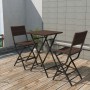 Mesa y sillas de jardín plegables 3 pzs acero poli ratán marrón de , Conjuntos de jardín - Ref: Foro24-42871, Precio: 152,79 €