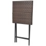 Mesa y sillas de jardín plegables 3 pzs acero poli ratán marrón de , Conjuntos de jardín - Ref: Foro24-42871, Precio: 152,79 €