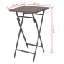 Mesa y sillas de jardín plegables 3 pzs acero poli ratán marrón de , Conjuntos de jardín - Ref: Foro24-42871, Precio: 152,79 €