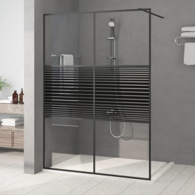 Mampara de ducha vidrio ESG transparente negro 140x195 cm by , Shower walls and screens - Ref: Foro24-152149, Price: 253,94 €...
