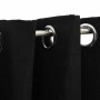 Cortinas opacas con ojales look de lino 2 pzas negro 140x175 cm von , Vorhänge und Gardinen - Ref: Foro24-321152, Preis: 44,1...