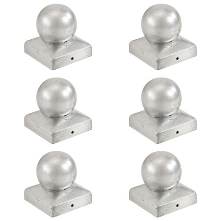 Tapas para postes 6 uds metal galvanizado globo final 71x71 mm von , Zubehör für Tore und Zäune - Ref: Foro24-145497, Preis: ...