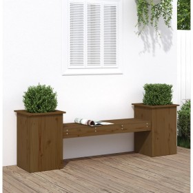 Banco con jardineras madera pino marrón miel 184,5x39,5x56,5 cm de , Bancos de jardín - Ref: Foro24-825173, Precio: 146,36 €,...