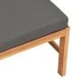Sofá central de madera maciza de teca con cojines gris oscuro von vidaXL, Modulare Sofas für den Außenbereich - Ref: Foro24-3...