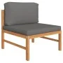 Garden furniture set, 2 pieces, teak wood, dark gray cushions by vidaXL, Modular outdoor sofas - Ref: Foro24-316117, Price: 1...