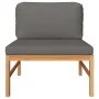 Gartenmöbel Set 2 Stück Teakholz dunkelgrau Kissen von vidaXL, Modulare Sofas für den Außenbereich - Ref: Foro24-316117, Prei...