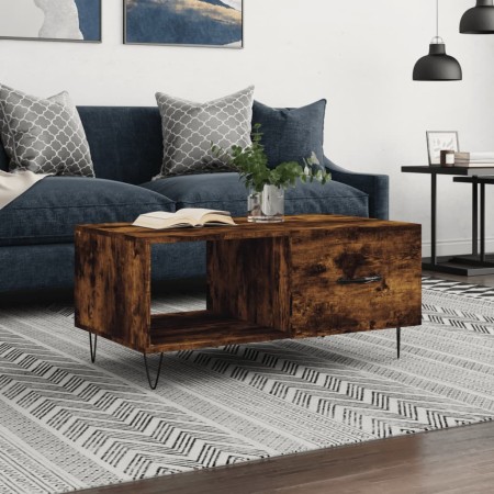 Mesa de centro madera contrachapada roble ahumado 90x50x40 cm by , Coffee table - Ref: Foro24-829209, Price: 46,42 €, Discoun...