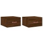 Mesitas de noche de pared 2 uds color roble marrón 35x35x20 cm by , Lockers and storage cabinets - Ref: Foro24-829787, Price:...