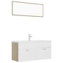Set de muebles de baño madera ingeniería blanco y roble Sonoma von , Badezimmermöbel - Ref: Foro24-3071347, Preis: 345,33 €, ...