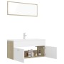 Set de muebles de baño madera ingeniería blanco y roble Sonoma von , Badezimmermöbel - Ref: Foro24-3071347, Preis: 345,33 €, ...