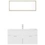 Set de muebles de baño madera ingeniería blanco y roble Sonoma