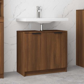 Armario baño madera contrachapada roble marrón 64,5x33,5x59 cm by , Lockers and storage cabinets - Ref: Foro24-817065, Price:...