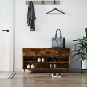 Banco zapatero madera de ingeniería roble ahumado 102x35x55 cm von , Schuhregale und Schuhorganisatoren - Ref: Foro24-829713,...