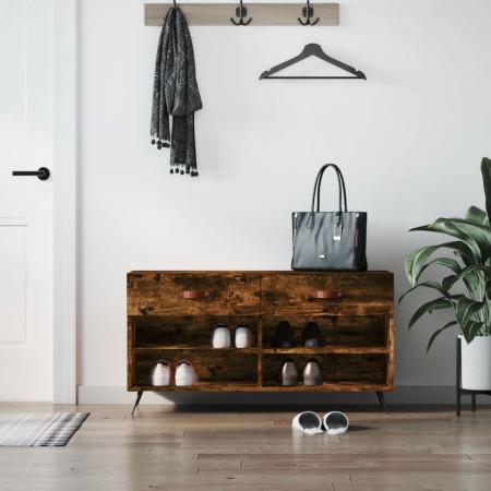 Banco zapatero madera de ingeniería roble ahumado 102x35x55 cm by , Shoe racks and shoe organizers - Ref: Foro24-829713, Pric...