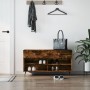 Banco zapatero madera de ingeniería roble ahumado 102x35x55 cm by , Shoe racks and shoe organizers - Ref: Foro24-829713, Pric...