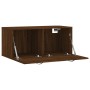 Armario de pared madera ingeniería marrón roble 80x36,5x35 cm by , Lockers and storage cabinets - Ref: Foro24-830075, Price: ...