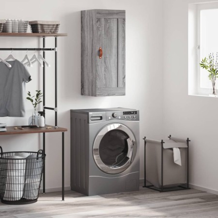 Armario de pared madera de ingeniería gris Sonoma 34,5x34x90 cm by , Sideboards - Ref: Foro24-830482, Price: 48,71 €, Discoun...