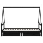 Estructura cama infantil y cajones madera pino negro 90x190 cm by , Cribs and beds for children - Ref: Foro24-834479, Price: ...