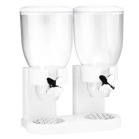 HI Dispensador de cereales doble blanco 2x3,5 L de , Dispensadores de comida - Ref: Foro24-423976, Precio: 41,12 €, Descuento: %
